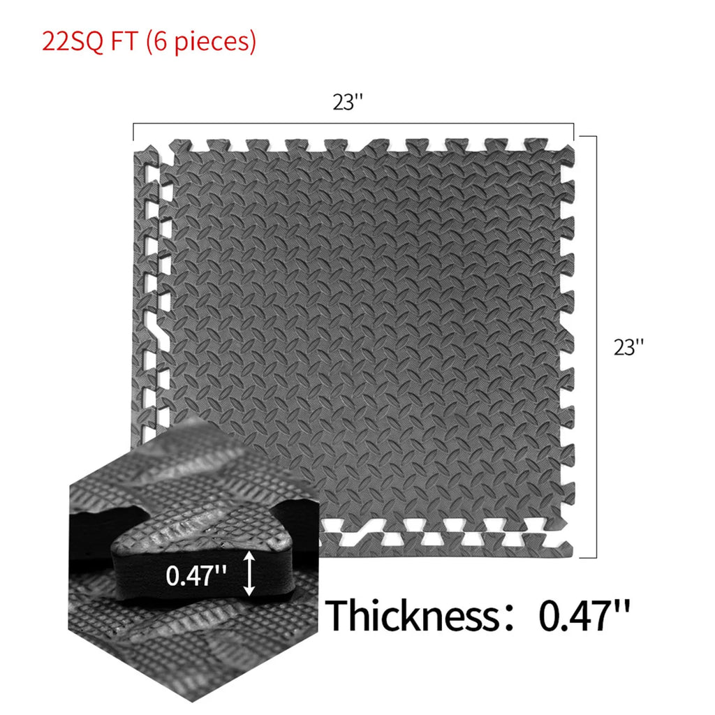 6PCS EVA Foam Floor Mats – Interlocking Gym & Play Mats (60×60cm)