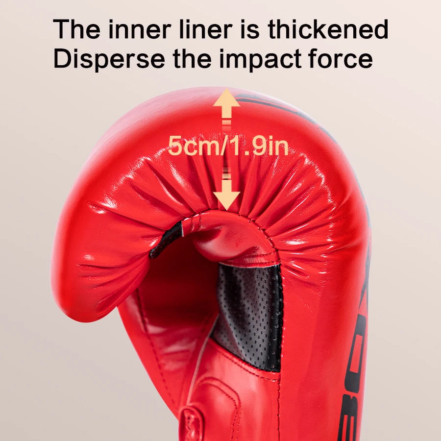 Professional Boxing Gloves – 4–12oz PU Leather Training Gloves for MMA, Muay Thai & Fitness