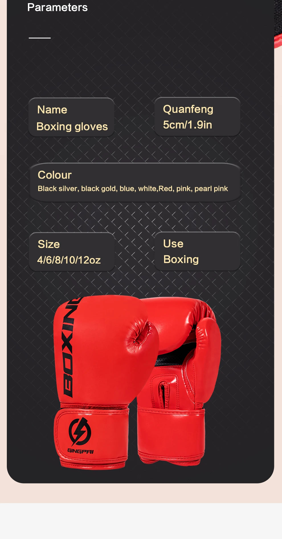 Professional Boxing Gloves – 4–12oz PU Leather Training Gloves for MMA, Muay Thai & Fitness