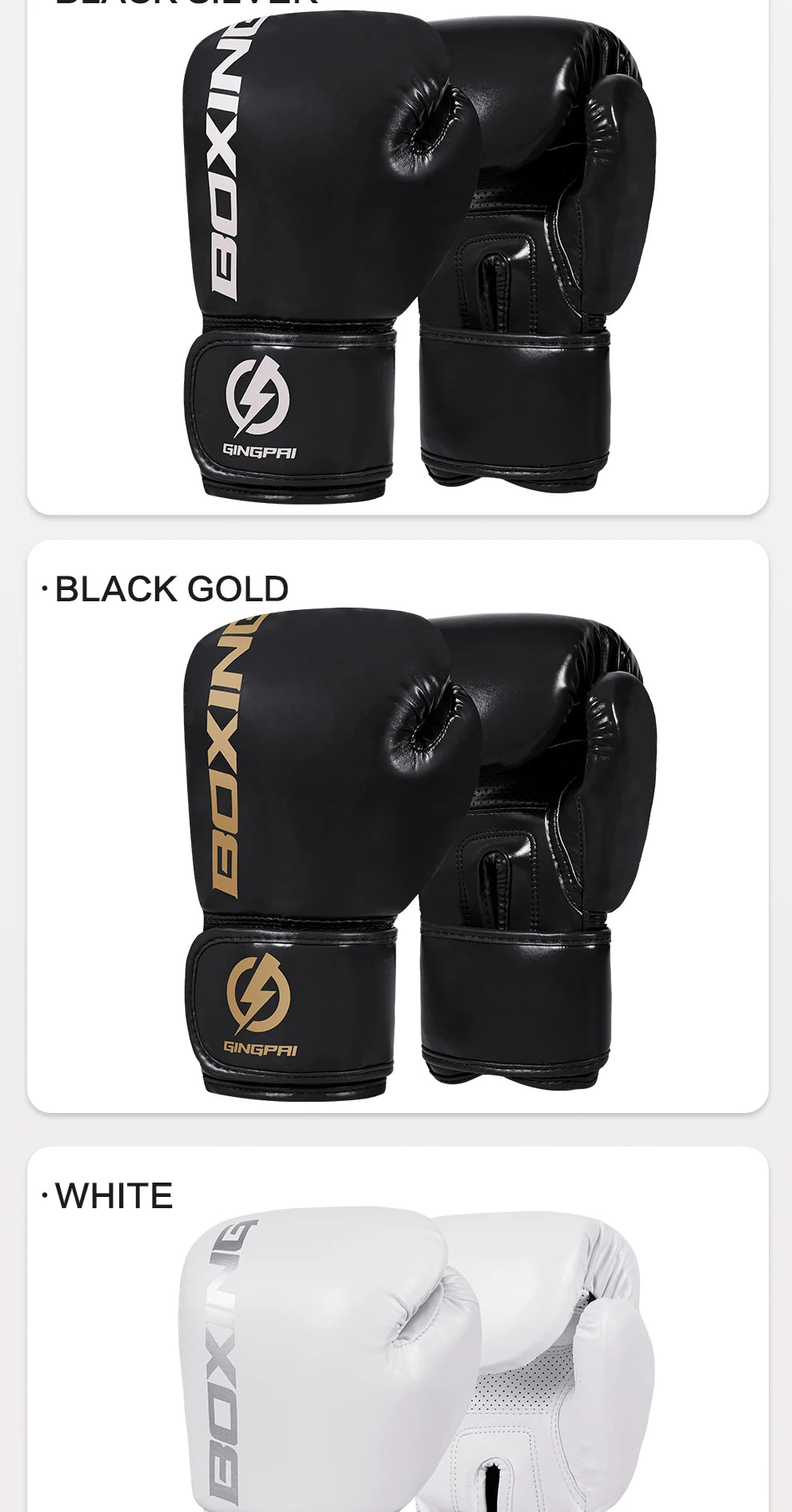 Professional Boxing Gloves – 4–12oz PU Leather Training Gloves for MMA, Muay Thai & Fitness