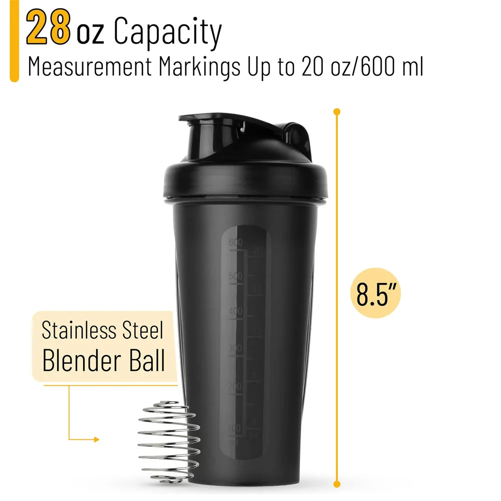 600ml Protein Shaker Bottle – Portable Fitness Blender Cup with Whisk Ball for Gym & Outdoor Use