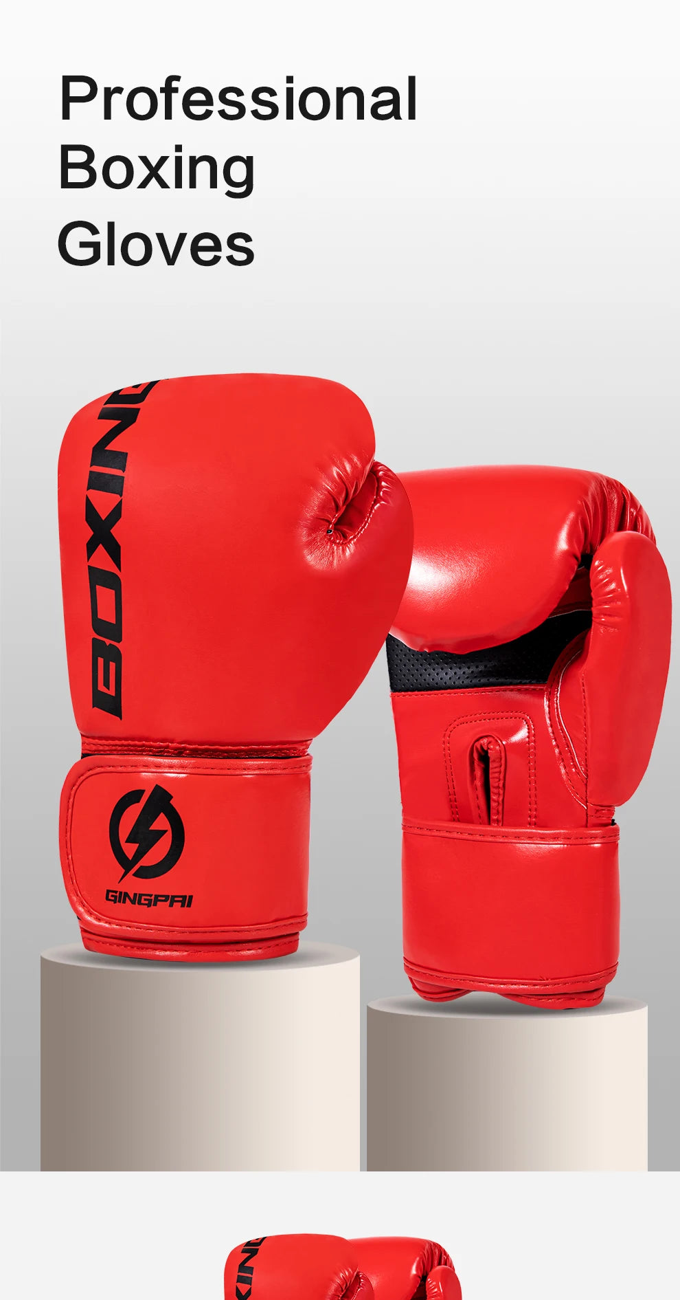 Professional Boxing Gloves – 4–12oz PU Leather Training Gloves for MMA, Muay Thai & Fitness