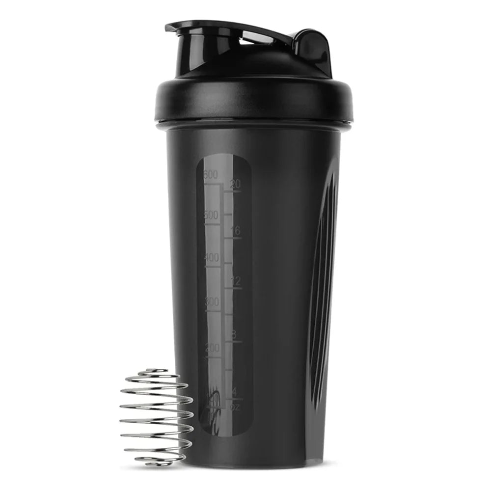 600ml Protein Shaker Bottle – Portable Fitness Blender Cup with Whisk Ball for Gym & Outdoor Use