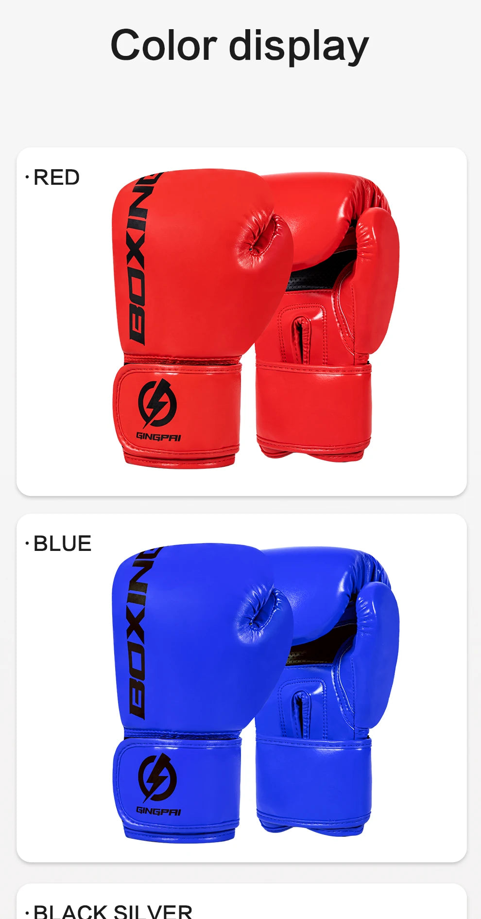 Professional Boxing Gloves – 4–12oz PU Leather Training Gloves for MMA, Muay Thai & Fitness