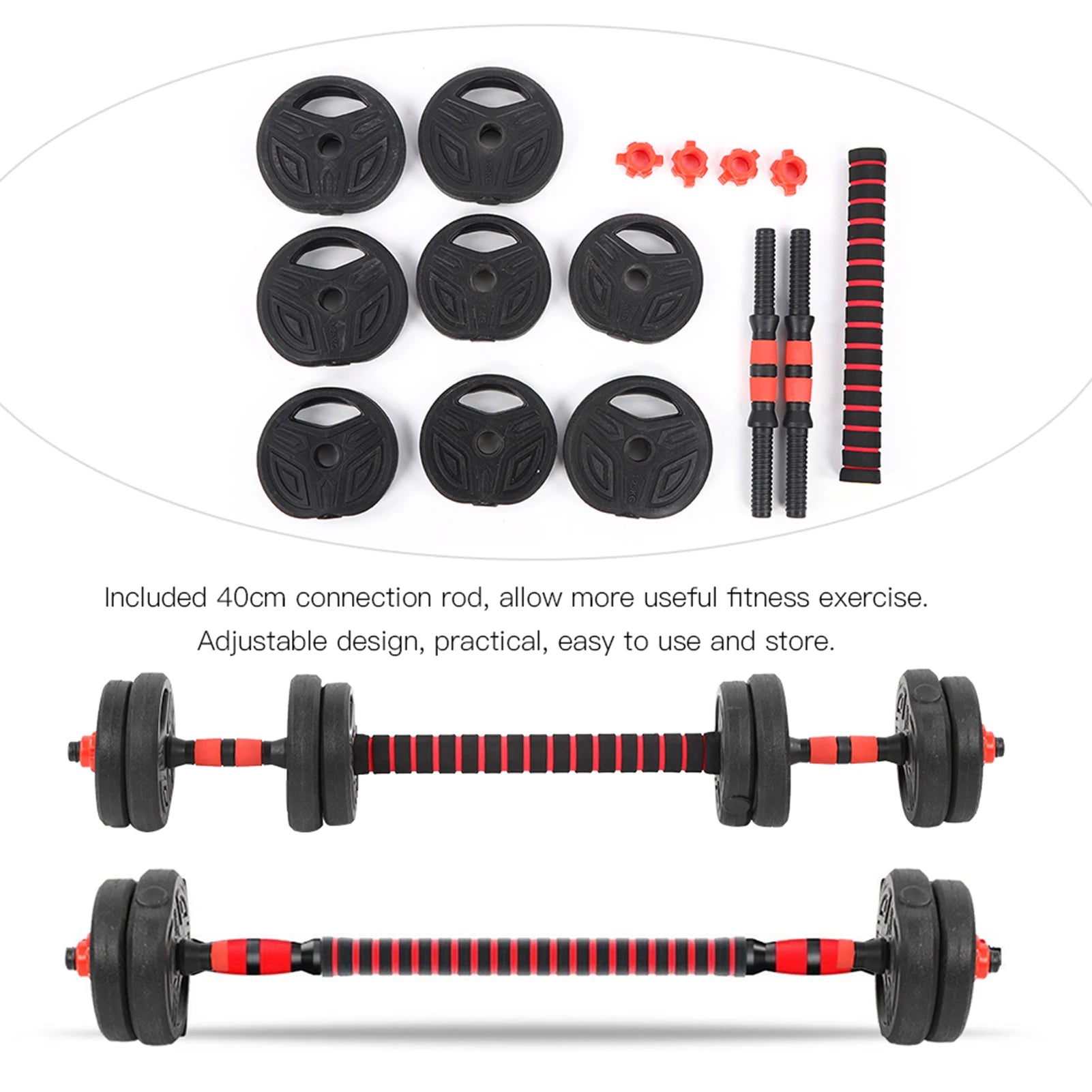 2-in-1 Dumbbell and Barbell Set – Full-Body Strength Training Equipment