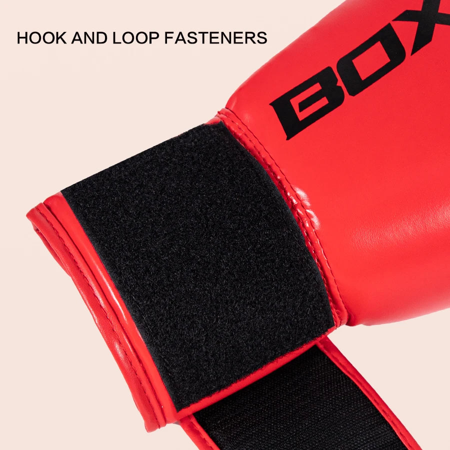 Professional Boxing Gloves – 4–12oz PU Leather Training Gloves for MMA, Muay Thai & Fitness