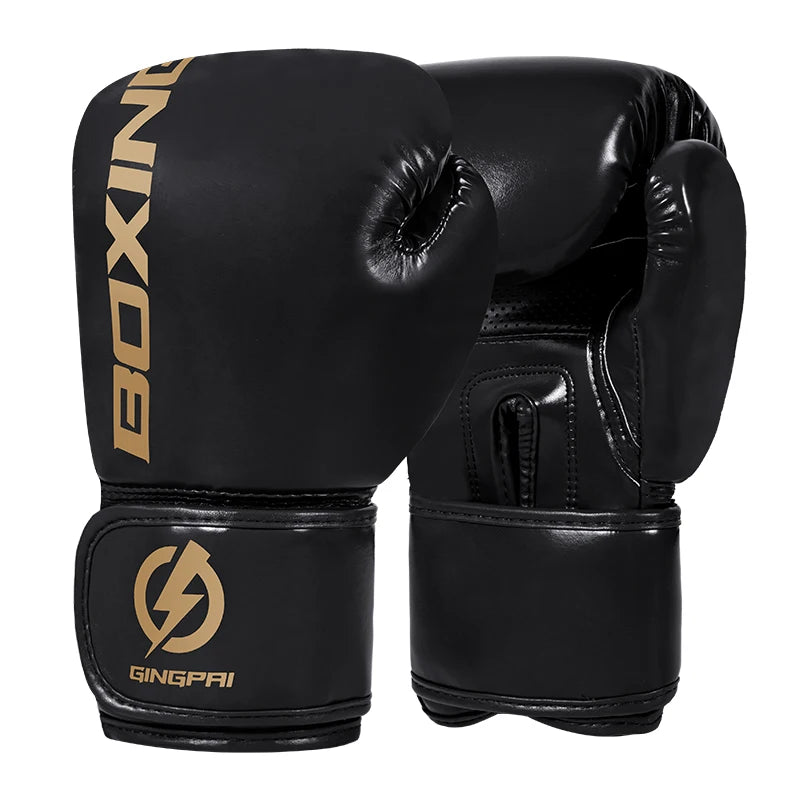 Professional Boxing Gloves – 4–12oz PU Leather Training Gloves for MMA, Muay Thai & Fitness